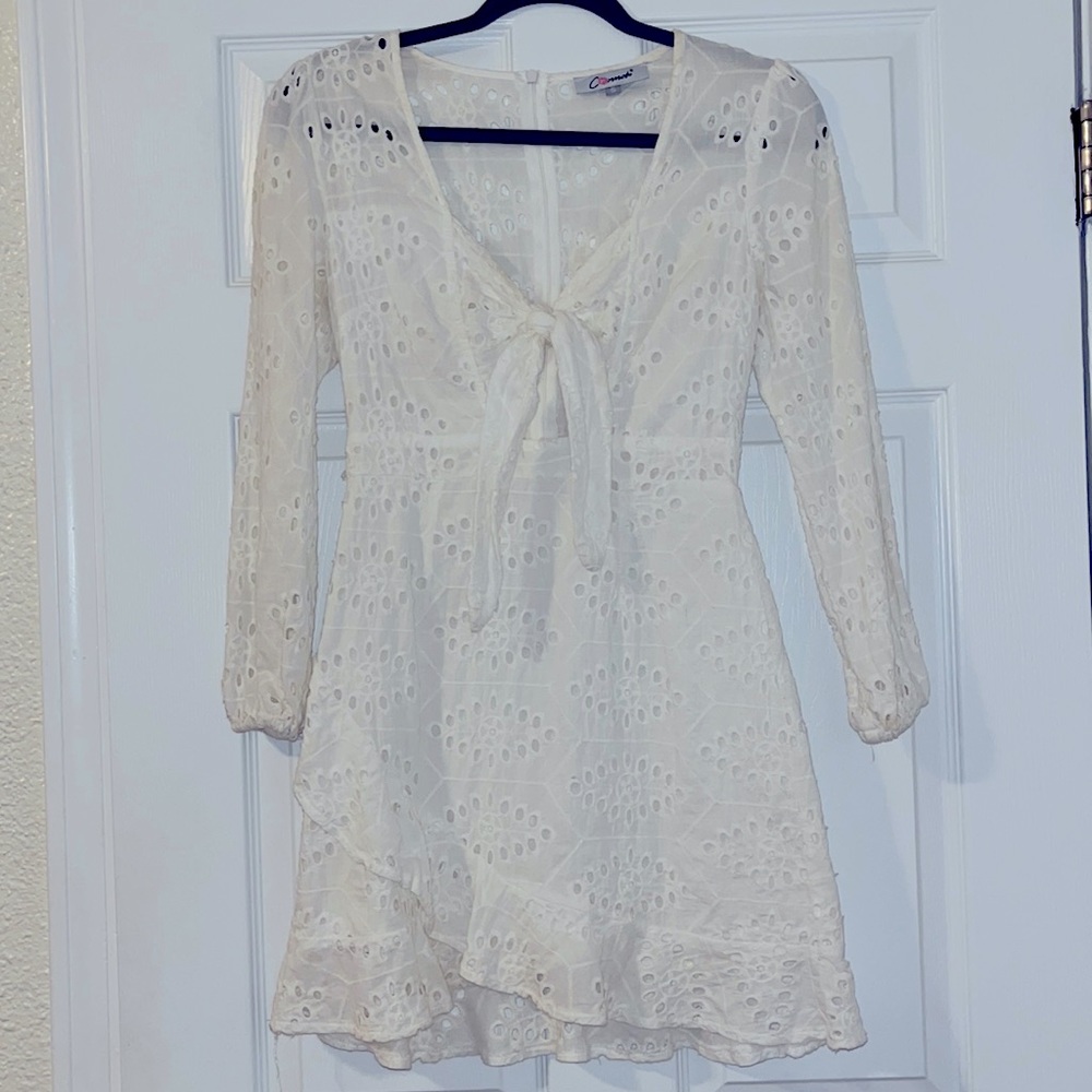 White Lace Mini Dress